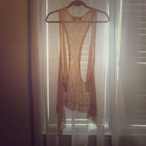 Cream boho vest for summer or fall